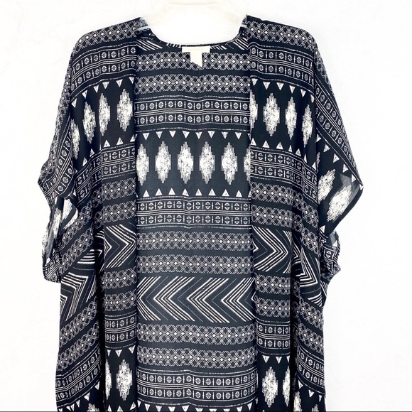 [F21] Boho Fringe Black Cardigan - Picture 2 of 3